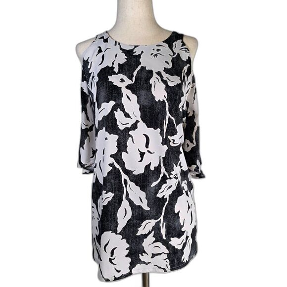 International Concepts Floral Cold Shoulder Blouse Size XL - Picture 2 of 8